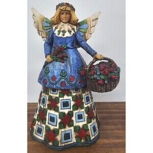 Jim Shore Heartwood Creek Angel With Flowers Figurine 6" Vintage 2002 #105169